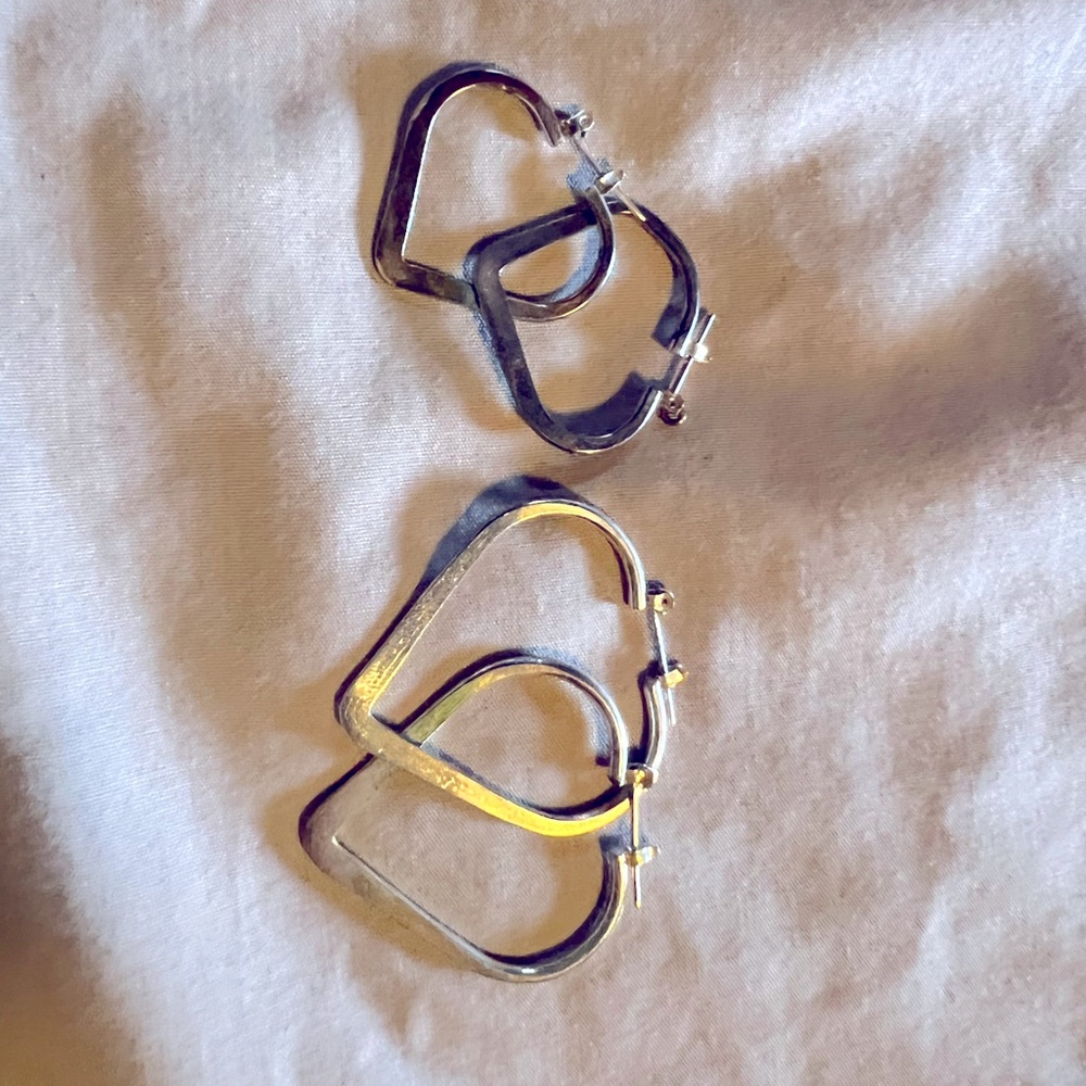 Silver heart earrings